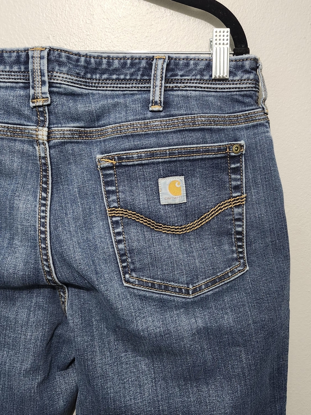 Carhartt Women’s Denim Bermuda Shorts - Medium Blue Size 12 - Picture 6 of 8
